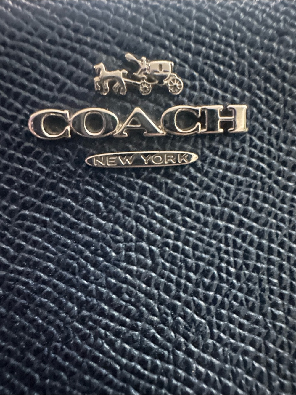 Coach Black Zip Around Pebbled Leather Wallet with Gold Logo - Picture 2 of 12